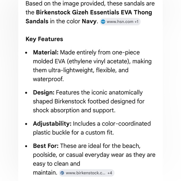 Birkenstock Gizeh EVA Navy Sandals 38 7 - Picture 2 of 7